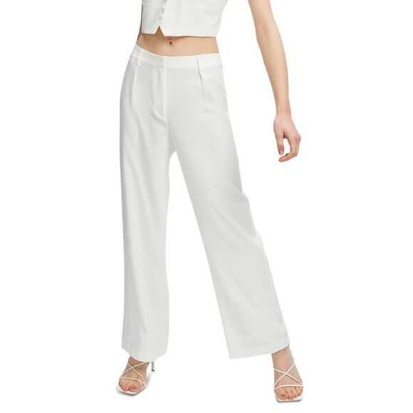 Bardot Women's Callista High-Rise Wide-Leg Pants in the Size 12 in Ivory Color - Picture 4 of 11